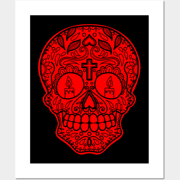 HomeSchoolTattoo Sugarskull Wall Art by HomeSchoolTattoo